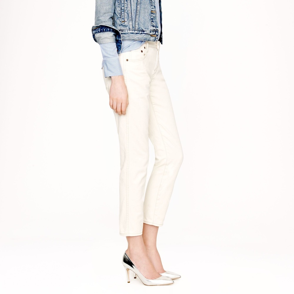J Crew toothpick ankle jeans in ecru